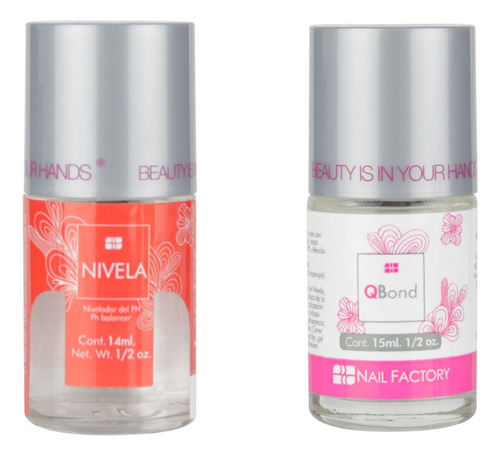 Pack Preparadores Q Bond + Nivela Deshidratador Nail Factory