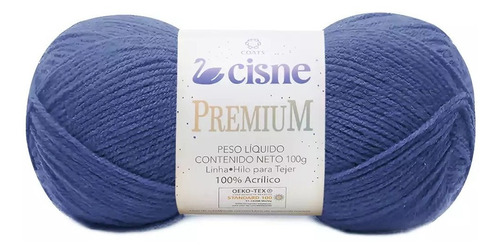 Fio Cisne Premium 100g 280mts Tex 357 100% Acrílico Crochê Cor 06066- Azul Jeans