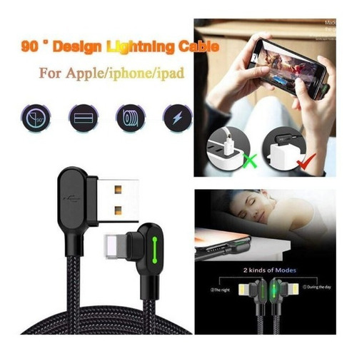 Cable Titan Power Mcdodo+ Intel 3.0 para iPhone de 1,2 metros. Color: negro