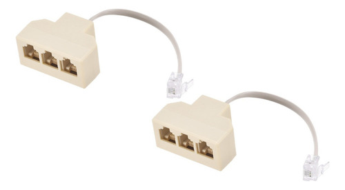 Conector Telefónico Rj11 6p4c Macho A 3 Hembra 2pzs