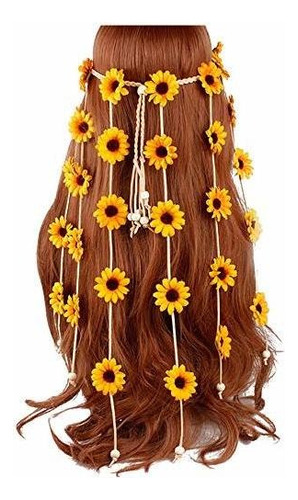 Diademas - Girasol Diadema Flor Margarita Hippie Indio Boho