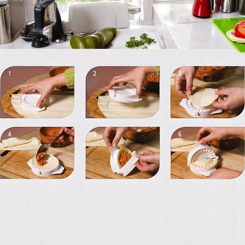 Moldes Para Hacer Empanadas 13.5x11cm Y 11.5x10cm Set 4 Pzas Blanco