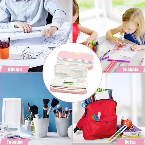 W Estuche For Lápices De Gran Capacidad Con Cremallera De