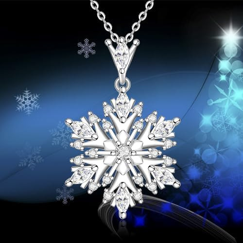 Collar De Copo De Nieve Collar De Navidad Para Mujer Plata D
