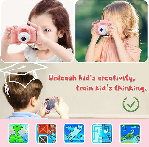 Yu 1080p Hd Kids Selfie Cámara Digital Con Tarjeta De