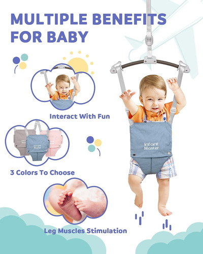 Saltadores Para Bebés Infant Master, Ajustable, 60 Cm, Blue