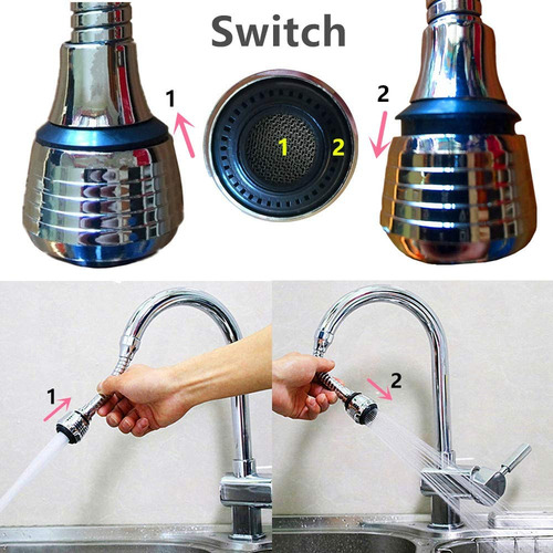 Flexible Grifo Pulverizador Accesorio 360 ° Cocina Fregad...
