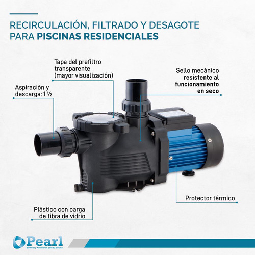 Bomba Pileta Autocebante Pearl Mini Pool 100 1 Hp
