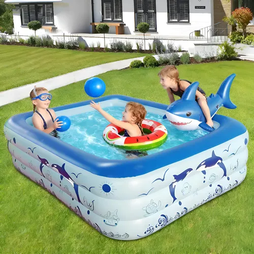 Piscina Inflavel Infantil Retangular 150x105x50cm Pvc Segura