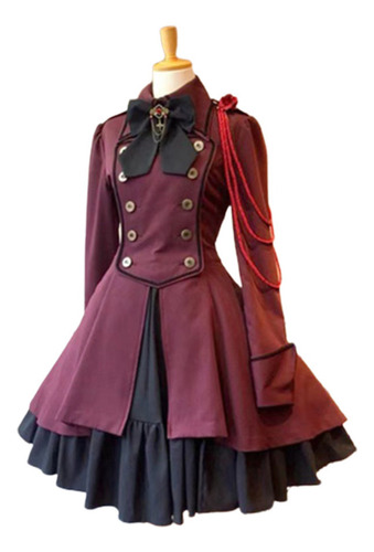 Vintage Gothic Bow Long Sleeve Ruffled Steampunk Cosplay