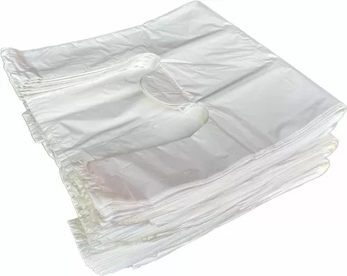 Sacola Plástica Branca Virgem Biodegravel 50x60 C/ 100 Und