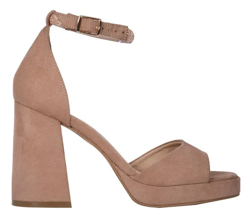 Taupe chunky heels deals