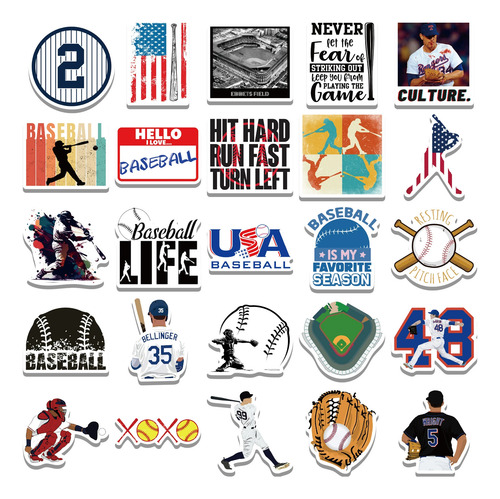 Beisbol 100 Calcomanias Stickers De Pvc Vs Agua