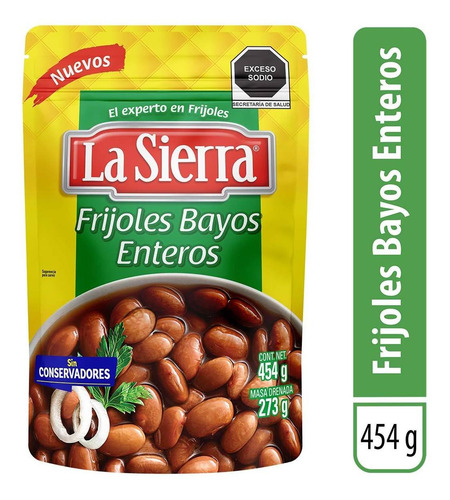 Frijoles La Sierra Enteros Bayos 454g