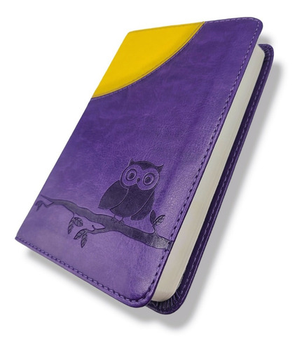 Imagen 10 de 10 de Compact Bible Esv Moonlight Owl Purple Yellow