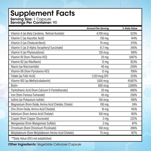 Multivitamínico bariátrico com ferro 90 cápsulas, por exemplo, Jj25 Nd Flavor