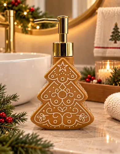 Porta Sabonete Líquido de Porcelana Árvore de Natal