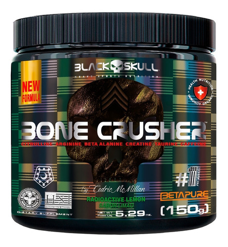 Pré Treino Bone Crusher 150g Limão - Black Skull