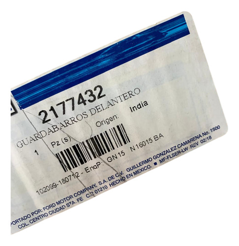 Salpicadera Derecha Ecosport 17-21 Gn1z16005d