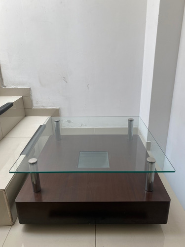 Mesa De Centro Bonno Wengue Galvanizada 70cm