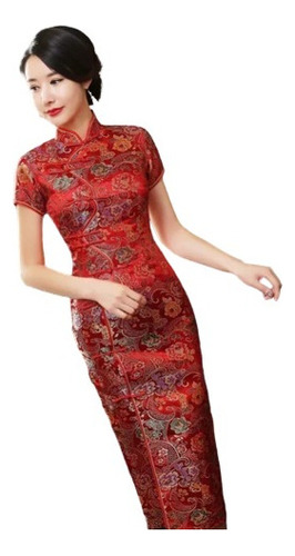 Vestido Bordado Con Diseño Tradicional Chino, Varias Tallas