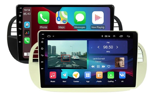 Central Multimídia Android Fiat 500 2007-2014 4+64gb 9p Cor Branco