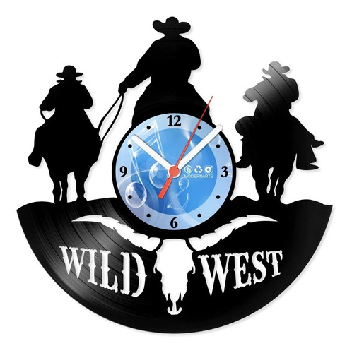 Relógio De Parede Disco Vinil Cowboys Velho Oeste - Vdi-050
