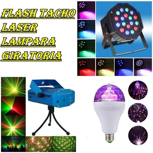 Super Pack Combo Para Discoteca Laser Flash Efectos Rgb
