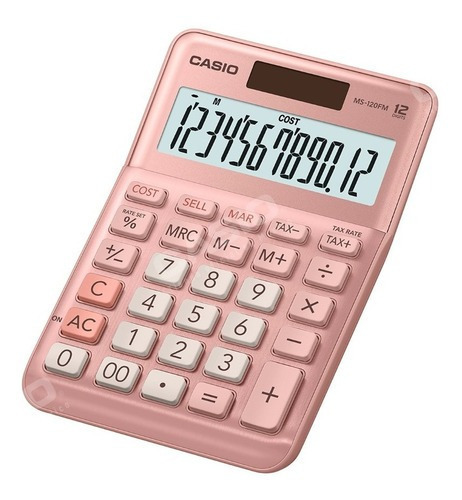 Calculadora Escritorio Oficina Casio Ms120fm Rosa Tasa Costo