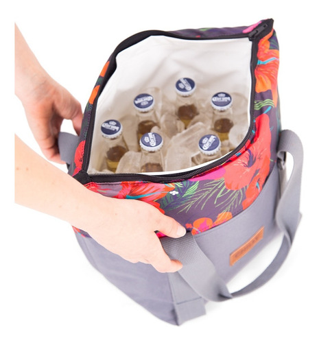 Imagen 4 de 10 de Bolso Térmico 10 Lts Diseño Hibiscus Chilly