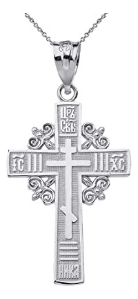 Collar De Plata De Ley 925 Ortodoxa Rusa Ic Xc Nika Cruz