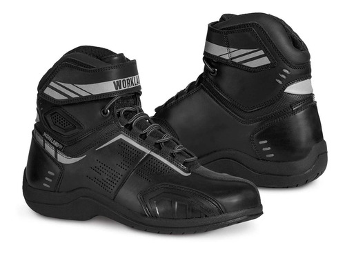 Bota Motociclista Hombre Biker Botin Sport Wkl 80016 Negro