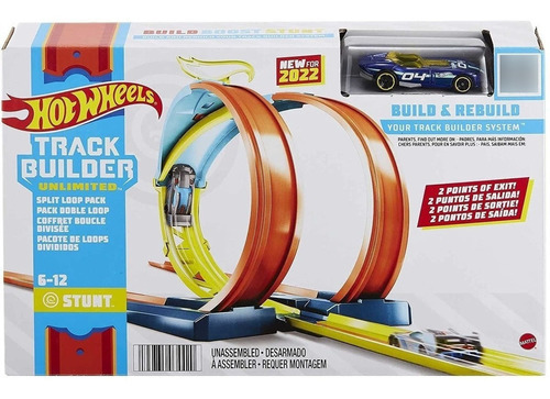 Paquete Hot Wheels Track Split Loops, color Mattel Glc87