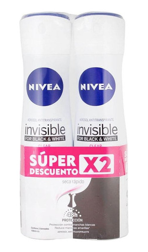Oferta Desodorante Nivea Invisible Black/white 150ml X 2und
