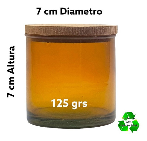 Imagen 1 de 3 de Frascos De Color 7x7cm (125gr) P/ Veladoras C/ Tapa Mdf 25pz