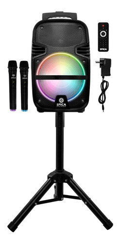 Parlante Portátil Spica Bluetooth Karaoke Microfono Tripode