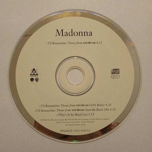 Madonna - I'll Remember - Cd Importado Alemania