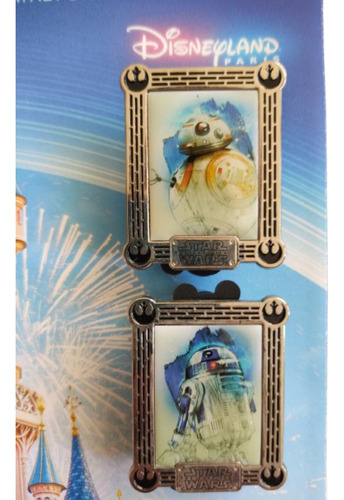 Pin Star Wars Arturito Y Bb-8 En Metal Y Mapa Disney Parks Plateado Arturito Y Bb-8