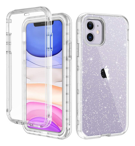 Lontect P/ iPhone 11 Funda Protector Pantalla Glitter 