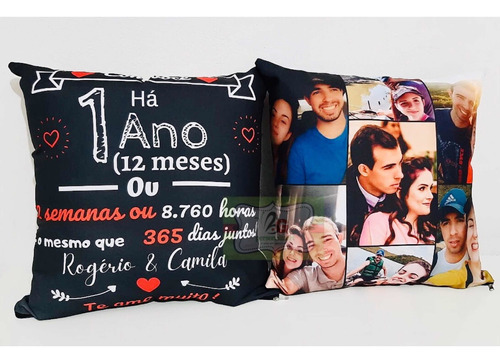 Presente Anos De Namoro Almofada 40x40 Personalizada C Fotos