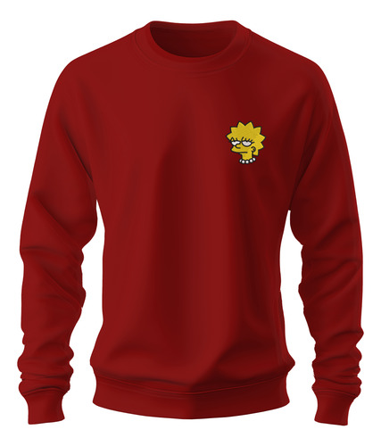 Sudadera Sweater Bordado Lisa Simpson Cabeza Collar Rostro