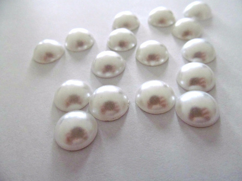 100 Mediasperlas Blancas 10mm Candybar Para Pegar