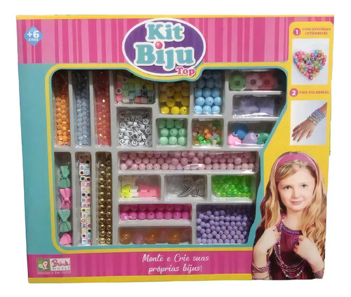 Kit Miçangas Biju Fazer Pulseiras E Colar Infantil Grande