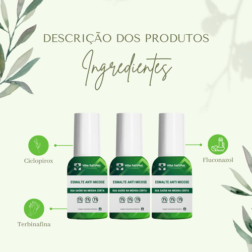 Kit 3 Esmaltes Anti Micose 1% 8ml Antimicotico
