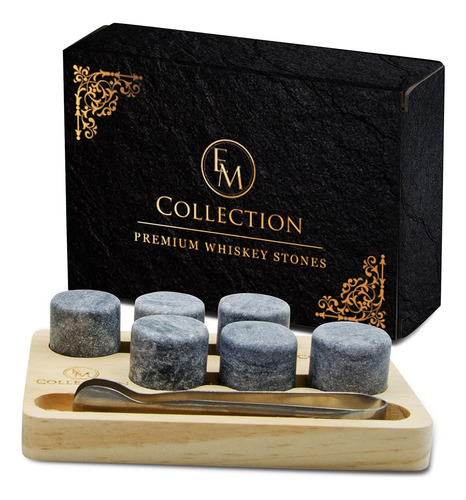 ~? Whisky Chilling Stones Gift Set De 6 W / Bandeja De Almac