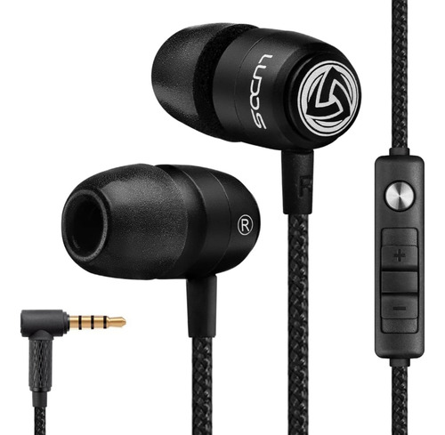 Auriculares Internos Con Cable Y Microfono, Negro | Ludos