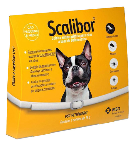 Collar antiparasitario para pulga MSD Scalibor para perro