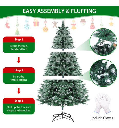 Arbol De Navidad Artificial Decorados 1.82m Verde 545 Ramas Verde
