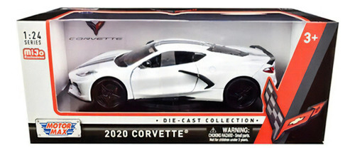 Corvette 2020 Stingray C8 Chevrolet Blanco Motor Max 1:24