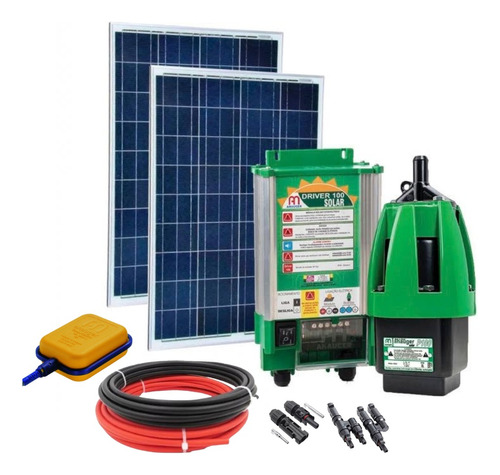 Kit Bomba Solar 36v Anauger P100 8.600 L/dia + Boia De Nivel Cor Preto Voltagem De Circuito Aberto 21.58v Voltagem Máxima Do Sistema 17.4v